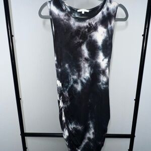 Black and White Tie-Dye Mini Dress